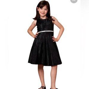 Biscotti collection girls sparkly black formal dress with rhinestones